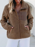 Anokhinaliza Zip Up Long Sleeve Plush Jacket