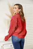 Anokhinaliza Heart Sequin Dropped Shoulder Jacket