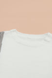 Anokhinaliza Color Block Textured Drop Shoulder Sweater