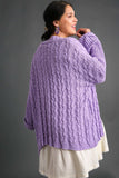 Anokhinaliza Umgee Full Size Cable Knit Open Front Long Sleeve Cardigan