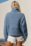 Anokhinaliza Double Take Half Zip Long Sleeve Quilted Sweatshirt with Pocket