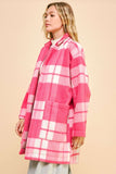 Anokhinaliza Davi & Dani Plaid Open Front Drop Shoulder Longline Coat