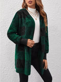 Anokhinaliza Plaid Long Sleeve Hooded Coat