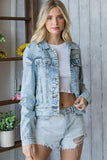 Anokhinaliza Veveret Distressed Button Up Denim Jacket