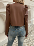 Anokhinaliza Devine Open Front Puff Sleeve Jacket