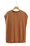 Anokhinaliza Round Neck Cap Sleeve Sweater Vest