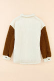 Anokhinaliza Color Block Collared Neck Sherpa Jacket