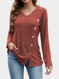 Anokhinaliza V-Neck Long Sleeve T-Shirt