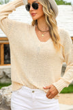 Anokhinaliza V-Neck Dropped Shoulder Sweater