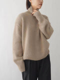 Anokhinaliza Turtleneck Dropped Shoulder Long Sleeve Sweater