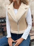 Anokhinaliza Zip Up Sherpa Vest Coat