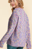 Anokhinaliza Confetti V-Neck Long Sleeve Sweater