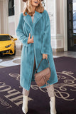 Anokhinaliza Full Size Fuzzy Tied Collared Neck Coat