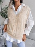 Anokhinaliza Openwork V-Neck Sweater Vest