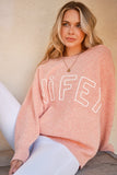 Anokhinaliza And The Why WIFEY & Heart Round Neck Sweater