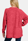 Anokhinaliza Zenana Full Size Brushed Melange Hacci High-Low Sweater