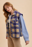 Anokhinaliza Annie Wear Faux Fur Plaid Button Up Jacket