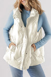 Anokhinaliza Pocketed Textured Zip Up Vest Coat