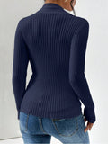 Anokhinaliza Twist Front Ribbed Long Sleeve Sweater