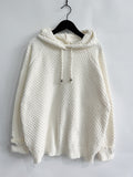 Anokhinaliza Drawstring Long Sleeve  Hooded Sweater