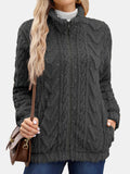 Anokhinaliza Fuzzy Zip Up Long Sleeve Jacket