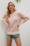 Anokhinaliza Heart Round Neck Dropped Shoulder Sweater