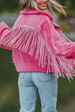 Anokhinaliza Fringed Zip Up Fleece Jacket