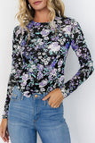 Anokhinaliza Floral Round Neck Long Sleeve T-Shirt