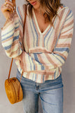 Anokhinaliza Striped Hooded Sweater with Kangaroo Pocket