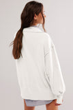 Anokhinaliza Exposed Seam Side Slit Long Sleeve Sweatshirt