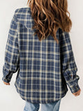 Anokhinaliza Plaid Snap Down Plush Hooded Jacket