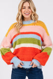 Anokhinaliza SAGE + FIG Color Block Round Neck Dropped Shoulder Sweater