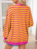 Anokhinaliza Lovelet Striped Contrast Long Sleeve Sweatshirt