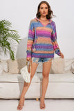 Anokhinaliza Multicolor Dropped Shoulder Hooded Sweater