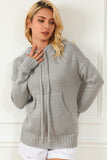 Anokhinaliza Drawstring Hooded Sweater with Pocket