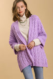 Anokhinaliza Umgee Full Size Cable Knit Open Front Long Sleeve Cardigan