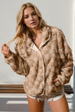 Anokhinaliza Double Take Checkered Long Sleeve Fuzzy Jacket