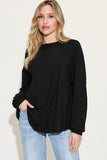 Anokhinaliza Basic Bae Full Size Ribbed Round Neck Long Sleeve T-Shirt