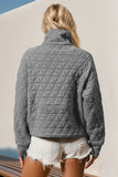 Anokhinaliza Double Take Half Zip Long Sleeve Quilted Sweatshirt with Pocket