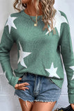 Anokhinaliza Star Round Neck Dropped Shoulder Sweater