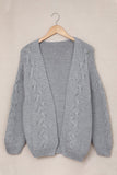 Anokhinaliza Cable-Knit Open Front Cardigan