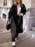 Anokhinaliza Pocketed Collared Neck Long Sleeve Coat