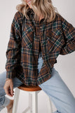 Anokhinaliza Plaid Button Up Long Sleeve Jacket