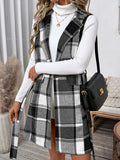 Anokhinaliza Perfee Tied Plaid Vest Coat