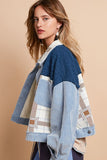 Anokhinaliza POL Corduroy Jacquard Patchwork Button Up Jacket