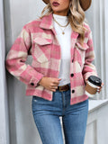 Anokhinaliza Plaid Button Up Dropped Shoulder Jacket