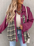 Anokhinaliza Plaid Button Up Dropped Shoulder Jacket