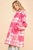 Anokhinaliza Davi & Dani Plaid Open Front Drop Shoulder Longline Coat