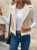 Anokhinaliza Zip Up Sherpa Vest Coat