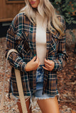 Anokhinaliza Plaid Collared Neck Button Up Jacket